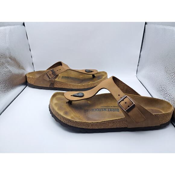 Size 9W | 7.5M - Birkenstock Gizeh Oiled Leather Tobacco Brown - Picture 1 of 7